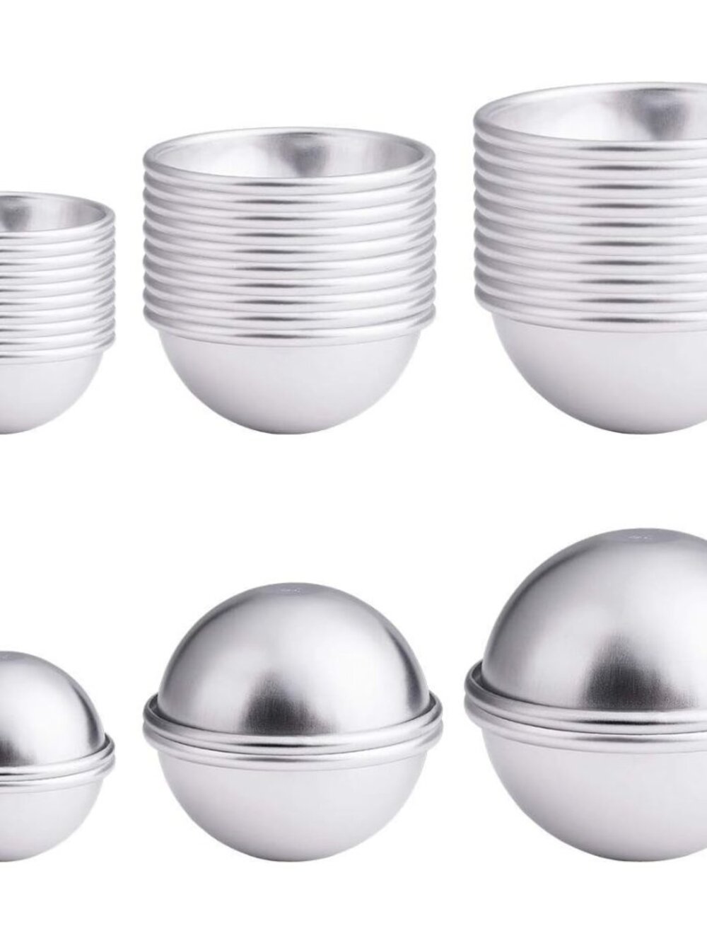 Bath Bomb Molds Kit, 30PCS 15 Set 3 Size Mold Set for DIY Making
